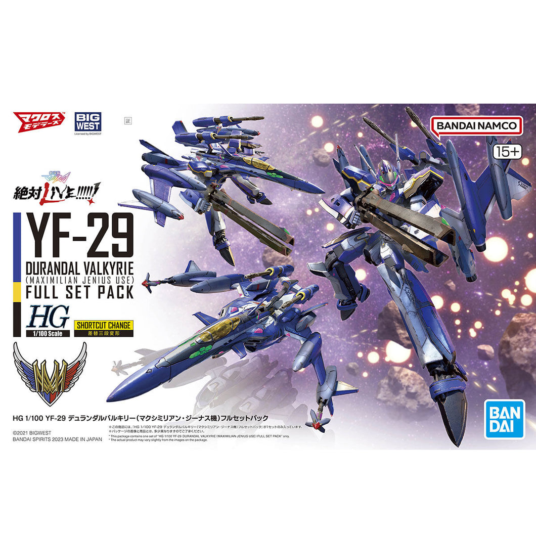 HG 1/100 YF-29 DURANDAL VALKYRIE YF-29 (Maximilian Genus Custom) Full Set Pack