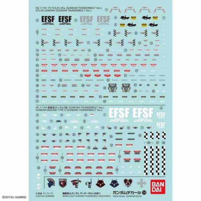 DECAL #114 MOBILE SUIT GUNDAM THUNDERBOLT MULTIUSE 1
